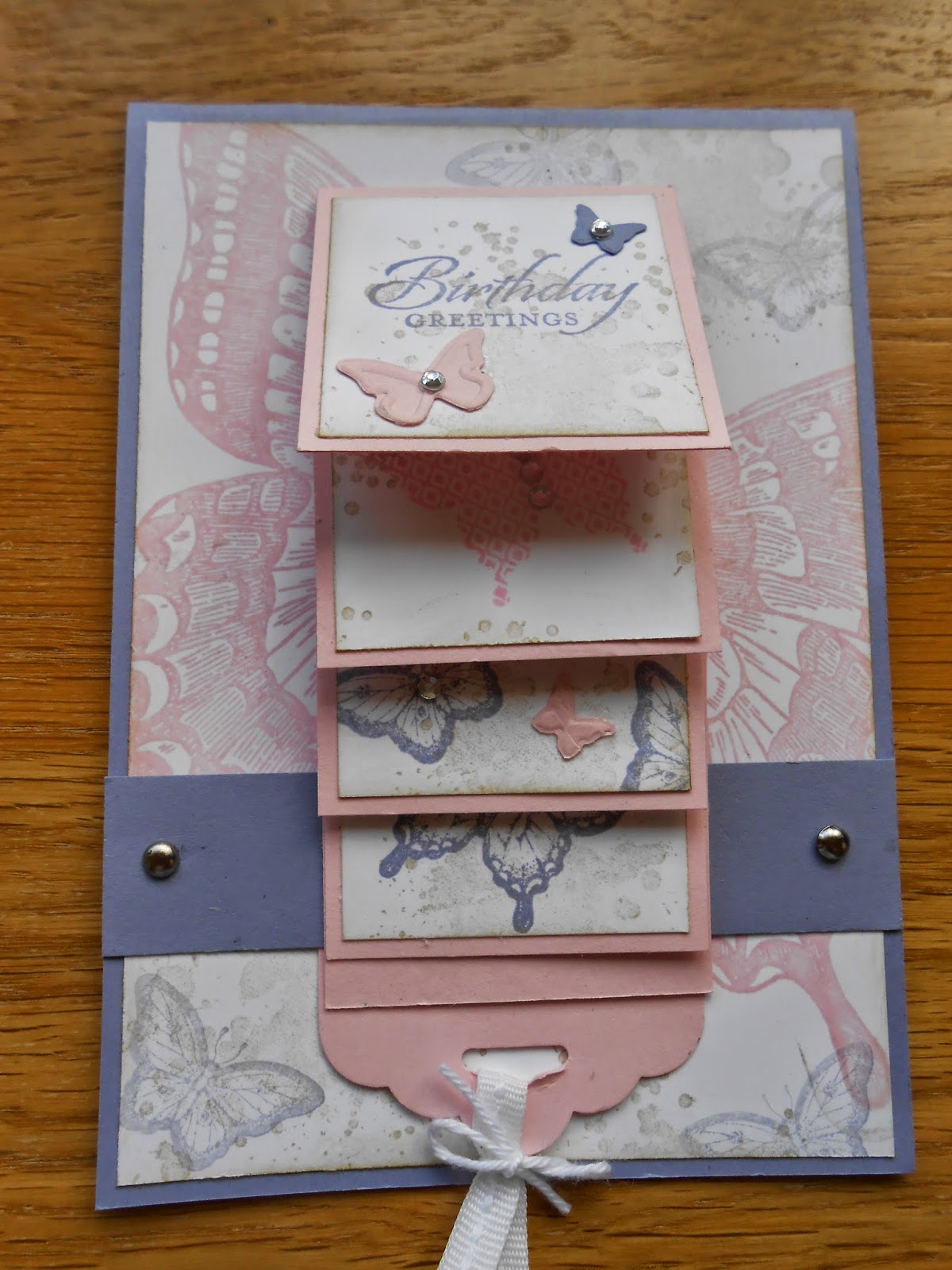 Waterfall card and matching box using Swallowtail and Papillon Potpourri