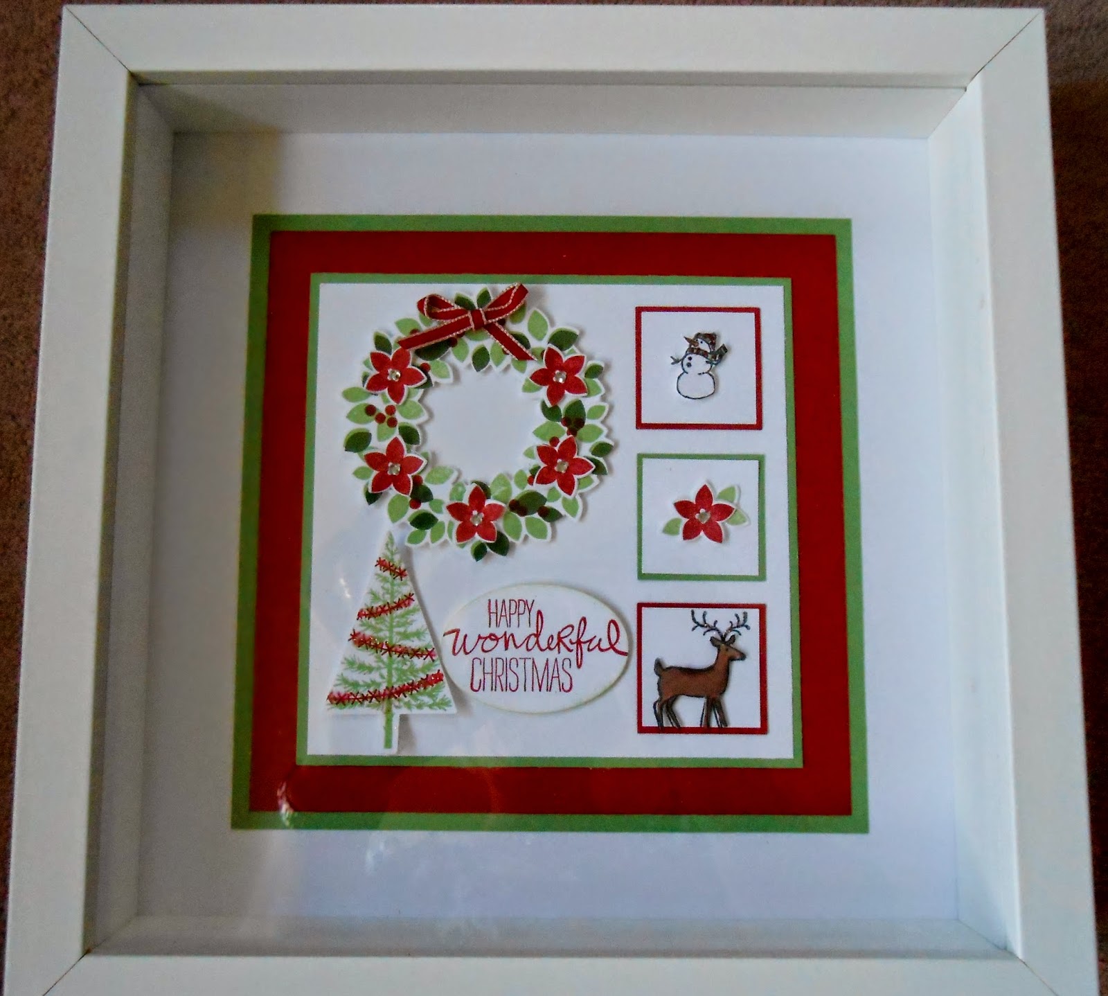 Wondrous wreath christmas box frame