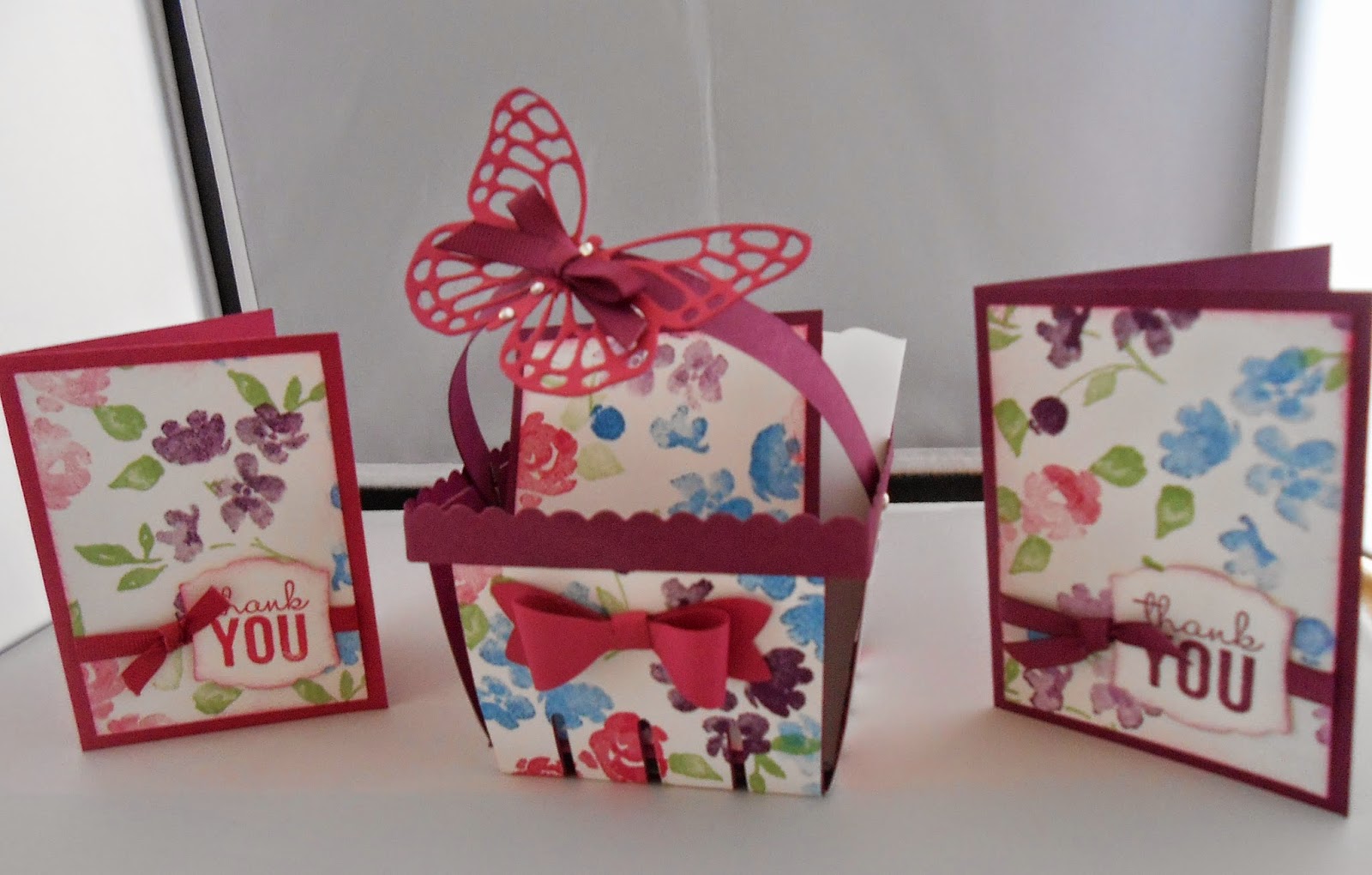 Painted Petals Basket with matching Gift Cards and envelopes