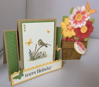 Beautiful bunch flower pot and moon lake stepper card