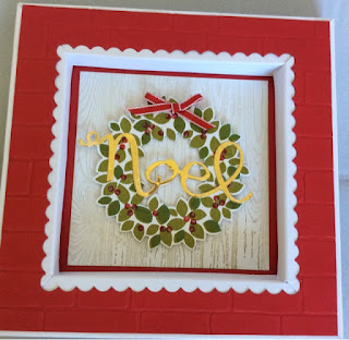 Wondrous Wreath Christmas shadow box card