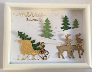 Happy Chrstmas – Santas sleigh frame and cookie cutter christmas gift card with chocolates