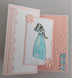 Beautiful You with long dress gatefold card