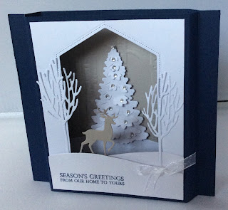 Christmas in the woods diorama card