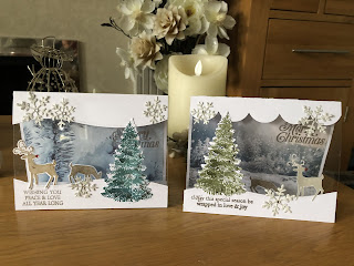 Merry Christmas Winter woods acetate cards