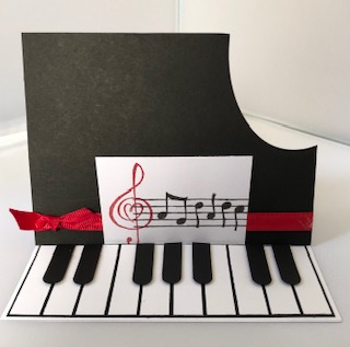 Music from the heart grand piano easel card