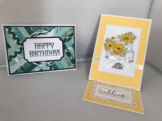 Herringbone technique and Happy Birthday To you easel card