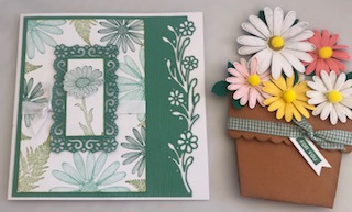 Week 4 – Daisy Lane meets Ornate layers and borders + Flower pot card