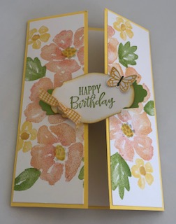 week 4 – Blossoms in Bloom Crafting at Home class kit – Gatefold Card and Easel Card with colour changing tealight